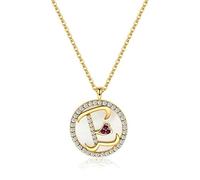 European Simple Crystal Twenty Six Letters Pendant Clavicle Chain Necklace Women Fashion Jewelry Present-A