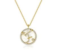 European Simple Crystal Twenty Six Letters Pendant Clavicle Chain Necklace Women Fashion Jewelry Present-A