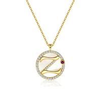 European Simple Crystal Twenty Six Letters Pendant Clavicle Chain Necklace Women Fashion Jewelry Present-A