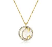 European Simple Crystal Twenty Six Letters Pendant Clavicle Chain Necklace Women Fashion Jewelry Present-A