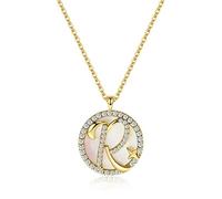 European Simple Crystal Twenty Six Letters Pendant Clavicle Chain Necklace Women Fashion Jewelry Present-A