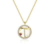 European Simple Crystal Twenty Six Letters Pendant Clavicle Chain Necklace Women Fashion Jewelry Present-A