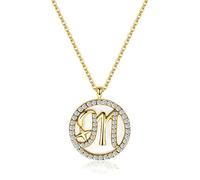 European Simple Crystal Twenty Six Letters Pendant Clavicle Chain Necklace Women Fashion Jewelry Present-A