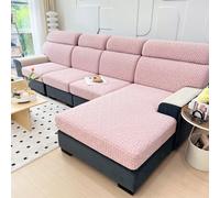 European simplicity sofa cover Skin-friendly fabric Anti-slip Stretch Sofa Slipcovers sofa protectors cover Backrest/seat cushion/L-shaped sofa Home protectors (Color : Pink, Size : 65-85cm x 135-16
