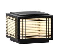 European Solar Post Cap Lamp, Outdoor Waterproof Stainless Steel Stigma Lamps, Fence Gate Courtyard Pillar Light Post Lights, 3000K Solar Power LED Exterior Post Lantern, for Garden Deck Patio