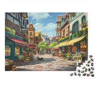 European Street Jigsaw Puzzles 1000 Pieces Using Premium Cardboard Centenary Jigsaws for Cognitive Stimulation in Team Building Games 52x38cm/1000pcs