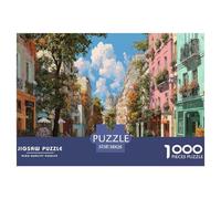 European Streets Jigsaw Puzzles Puzzle for Adults Kids 1000 Pieces Great Gifts Challenge Toy for Educational Games Gifts Eco-friendly Paper Puzzle 38x26cm/1000pcs
