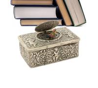 European Style 3D Relief Bird Music Box, Engraved Vintage Musical Box, Vintage Carved Hummingbird Metal Music Boxes Desktop Decoration, Christmas Valentine Wedding Memorial Day Romantic Present
