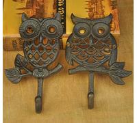 European Style Cast Iron Owl Hook Decorative Iron Single Hook Home Wall Decor