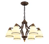 european style chandelier,e27 american iron retro chandelier,for living room bedroom study dining room,nordic creative simple ceiling lamp-black gold 6