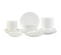 European Style China Dinnerware Set Dinner Plate Ceramics Dinner Sets Plate/Bowl/Spoon | 46 Pieces Hand Drawn Wave Points Dinnerware Set,Gold