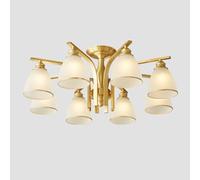 European Style Copper Pendant Light Fixture - 8 Heads, Classic Metal Design, Ornate Traditional Decor, Statement Lighting for Home Interiors, Elegant Ceiling Lamp