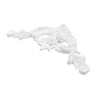 European Style Corner Rosette Molding Trim for Ceiling Decor | PU Floral Applique, Self Adhesive DIY Fitting, White Finish, Lightweight Piece for Commercial Interiors