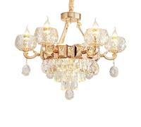 European Style Crystal Living Room Pendant Light with A High-end Feel, Light Luxury, Large Pendant Light, Self Built Building, Mid Floor, Lobby, Main Light, Ancient Town Lighting Fixtures (6 Heads)