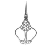 European Style Embroidery Scissors, 4.7inch Vintage Sharp Sewing Snips Stainless Steel Sewing Scissors for Needlework, Craft, Art Work (Silver Gray)