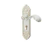 European Style Gold Door Locks with Keys Door Handle Ivory White Security Entrance Door Lock Mute Anti-Theft Door Hardware(Ivory White_50MM)