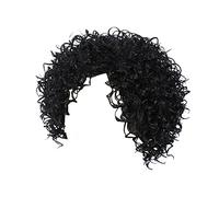 European Style High Temperature Silk Women'S Wig Black Wavy Curly Hair Daily Application Cosplay (Black, One Size)