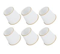 European Style Lampshade - Soft Light Transmission, Non Dazzling Glow, Compatible with E14 Bulbs, Safe Protection, Clip On Installation, Gold Trim Fabric