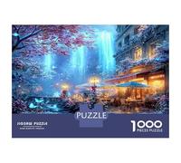 European-style Market Scene Puzzles for Adults, Glowing Castle Extra-Thick Cardboard, Cognitive Development Puzzle, Fun Present & Home Activity, Gifts for Women & Men 70x50cm/1000pcs