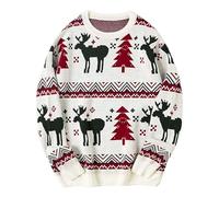 European Style Men's Casual Pullover Sweater Coat for Autumn Winter Warm Soft Knitted Outerwear Comfortable Daily Wear Christmas T Shirt Plaid Shirts Men Long Sleeve Xmas Jumpers for UK 4XL