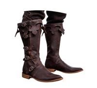 European Style Men's Mid-Calf Boots with Side Zip Oversized Design Halloween Party Footwear for Daily Casual Holiday Travel Beach Dating