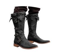 European Style Men's Mid-Calf Boots with Side Zip Oversized Design Halloween Party Footwear for Daily Casual Holiday Travel Beach Dating