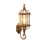 European Style Outdoor Wall Lamp, Waterproof Metal and Glass Wall Sconce, Indoor Wall Light Fixture for Courtyard, Living Room, Corridor, Bedroom, Balcony, Patio Decoration