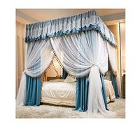 European-Style Palace Bed Canopy Mosquito Net, Princess Room Romantic Lace Bed Curtain Bedroom Decor, Metal Stand/Pink/B