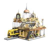 European Style Railway Station Building Blocks - 1945PCS Gothic Architecture Bricks Kit with Train, Collector's Model for Adults, Home Decor, Creative Gift for Architecture Lovers