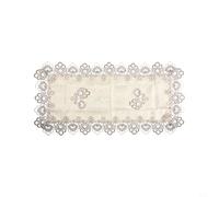 European Style Rectangle Coffee Tablecloth with Embroidery and Crochet Lace, Designed for Western Tea Tables, Heat Resistant and Reusable Table Cover (1)
