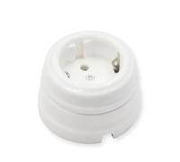 European Style Retro Ceramic Switch Socket 16A Wall Electrical For Home Improvement(White Socket)