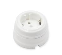 European Style Retro Ceramic Switch Socket 16A Wall Electrical For Home Improvement(White Socket)