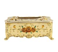 European Style Rose Pattern Tissue Box with Smooth Opening
