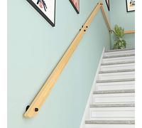 European Style Solid Wood Stair Railing - Wall Mounted il for Indoor/Outdoor Steps, Customizable Lengths from 1ft to 20ft, and Elegant Staircase Solution