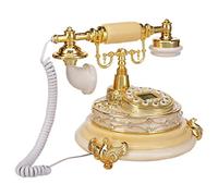 European Style Telephone Retro Vintage Landline Phone Decorative,Yellow