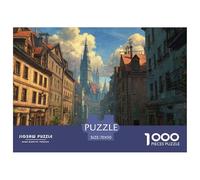 European Style Town Jigsaw Puzzles for Adult Challenging Puzzle Games Difficult Challenges 1000 Pieces Difficult Hard Jigsaw Puzzles for Man And Woman with Letters on Back 70x50cm/1000pcs