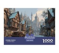 European Style Town Jigsaw Puzzles for Adult Difficult Challenges 1000 Pieces Difficult Hard Jigsaw Puzzles for Man And Woman with Letters on Back 70x50cm/1000pcs