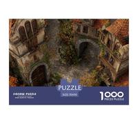 European Style Town Jigsaw Puzzles for Adults Challenging Puzzle Games Difficult Challenges 1000 Piece Difficult Hard Jigsaw Puzzles for Man And Woman with Letters on Back 70x50cm/1000pcs
