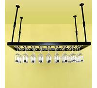 European Style Upside Down Wine Glass Rack - Hanging Stemware Holder for Ceiling Creative Bottle Stand Shelf Modern Home Bar Decor (60 x 35CM)