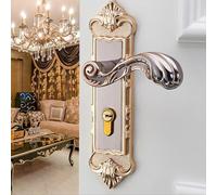 European Style Vintage Door Lock Set Durable Fade Rust Comfortable Hold for Home Security Applicable Scene: Interior Material: Manganese Steel Color: As Shown in the Picture