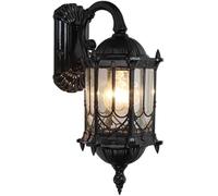 European Style Wall Light Outdoor Waterproof Garden Lamp Upside Down Lighting Metal Glass Shade Wall Sconce Classical E27 Wall Spotlights for Balcony Aisle Patio Lantern Wall Lamp Fixture