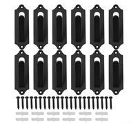 European Style Wall Mount Skull Hanger, Heavy Duty Steel Deer Head Bracket for Hanging Bear Goat Antelope Taxidermy, Black Display Hook with Expansion Screw Set(12 PCs)