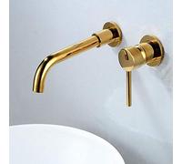European Style, Wall Mounted, Wall Mounted Bath taps, Bathroom Sink Taps, Basin Mixer taps Bathroom, Hidden, Bathroom Sink Tap, Basin taps hot and Cold-Gold