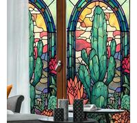 European Style Window Film Stickers Colorful Film Vinyl for Glass Windows Stained Glass Window Home and Bathroom