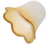 European Style Yellow Glass Lamp Shade with 30mm Fitter Opening | Bell Shaped Frosted Finish, for Table Lamp Sockets and Pendant Lamps, Warm Ambiance