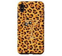 European Summer Aesthetic Martini Cocktail On Leopard Case for iPhone XS Max