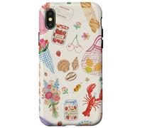 European Summer Girly Preppy Coastal Bow Beachy Collage Case for iPhone X/XS