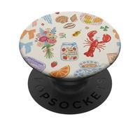 European Summer Girly Preppy Coastal Bow Beachy Collage PopSockets Adhesive PopGrip