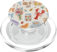 European Summer Girly Preppy Coastal Bow Beachy Collage PopSockets PopGrip for MagSafe