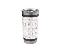 European Summer Stamp Sardines Lobster Shells Bikini - Brown Stainless Steel Insulated Tumbler